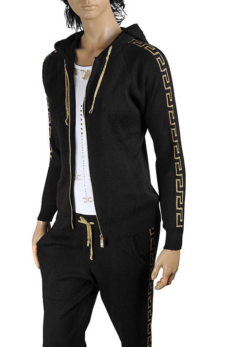 womens versace textured logo sweatpants|men's Versace jogging suit.